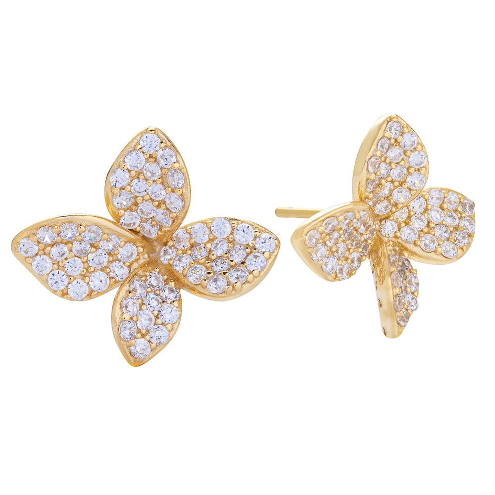 Gold Flower Studs Earrings For Women